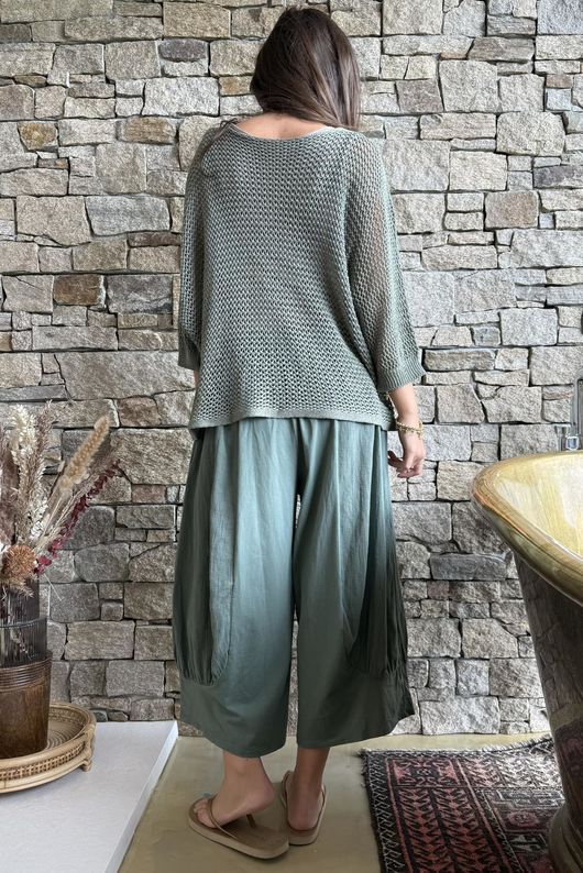 Conrad Grunge Loose Cotton Knit Khaki